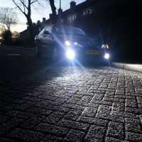 Renault Megane Coupe met USLights en mistlampen aan