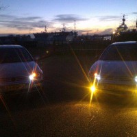 Twee keer VW Golf 4 met USLights