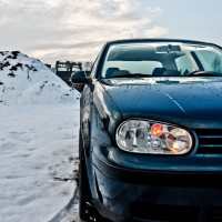 Golf 4 met USLights bij sneeuw