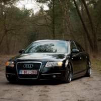 Audi A6 in de bossen USL