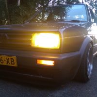 Jetta MK2 met USLights en gele koplampen