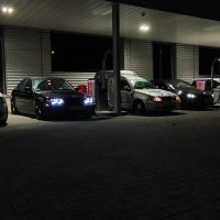 BMW 3 serie met USLights op een avond meeting